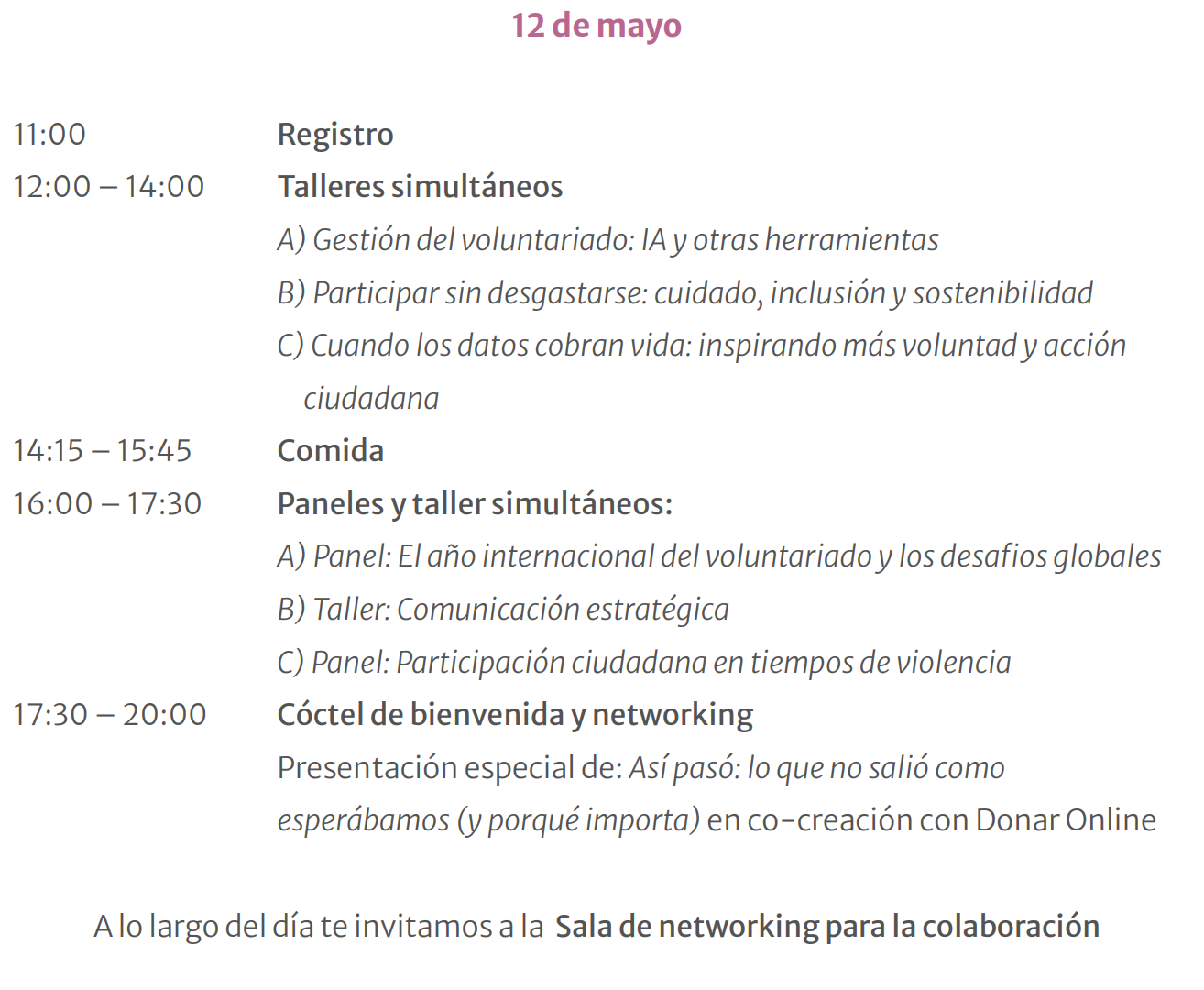 Agenda 12 de mayo
