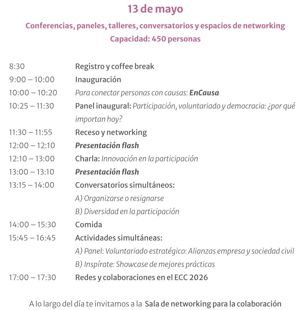Agenda 13 de mayo